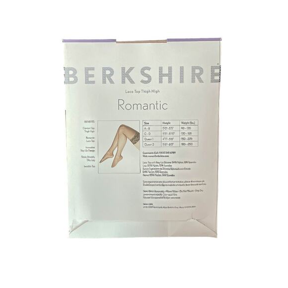 NOS Berkshire Romantic Nude Vintage Sheer Silky Thigh High Stockings Size CD - Picture 2 of 3